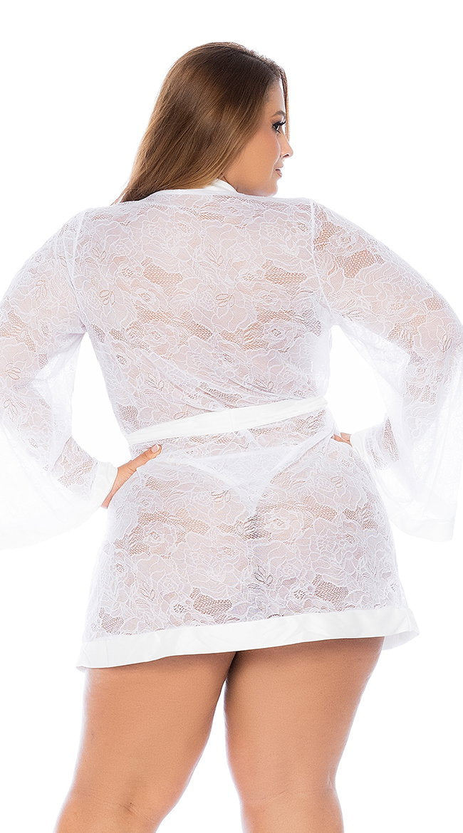 Plus Size Lace Bridal Robe