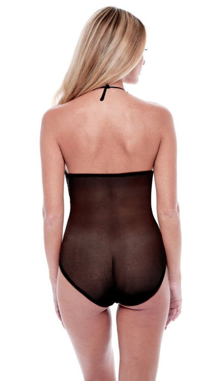 Eco Lace And Mesh Teddy Black