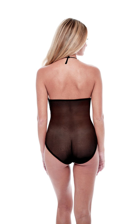 Eco Lace And Mesh Teddy Black