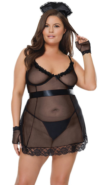 Plus Size Naughty Maid Lingerie Costume