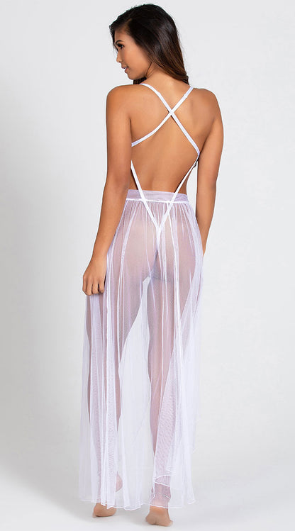 Mosaic Lace Teddy and Mesh Skirt