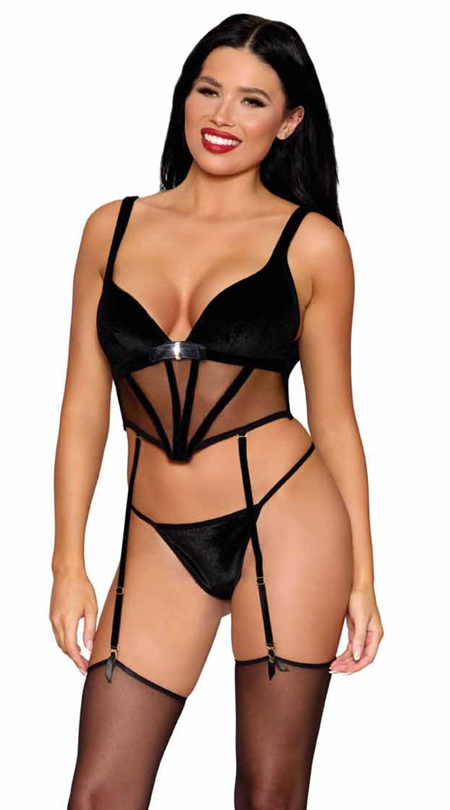 Velvet Bustier & G-String