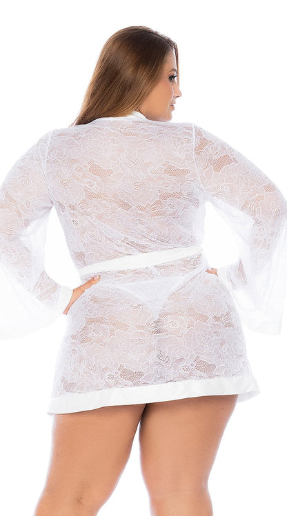Plus Size Lace Bridal Robe
