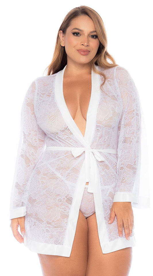 Plus Size Lace Bridal Robe