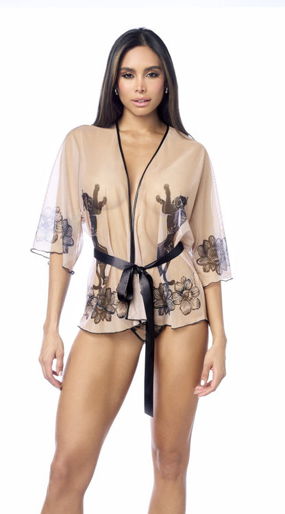 Sheer Temptation Floral Robe Set