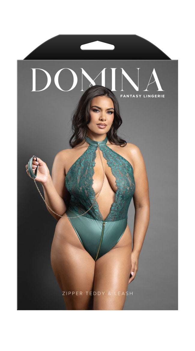 Plus Size Keyhole halter teddy