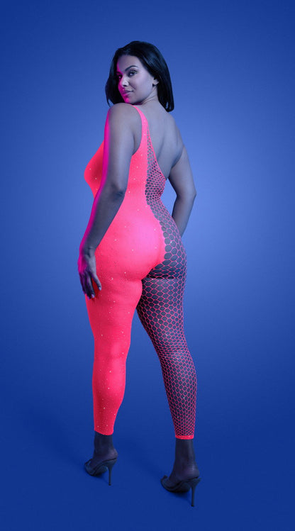 Plus Size Hyperdrive Rhinestone Bodystocking