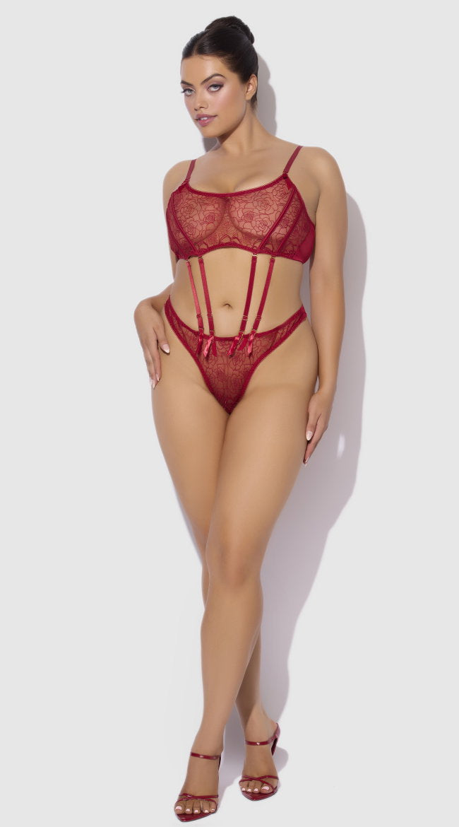 Rosalie Embordered Lace Bralette Set