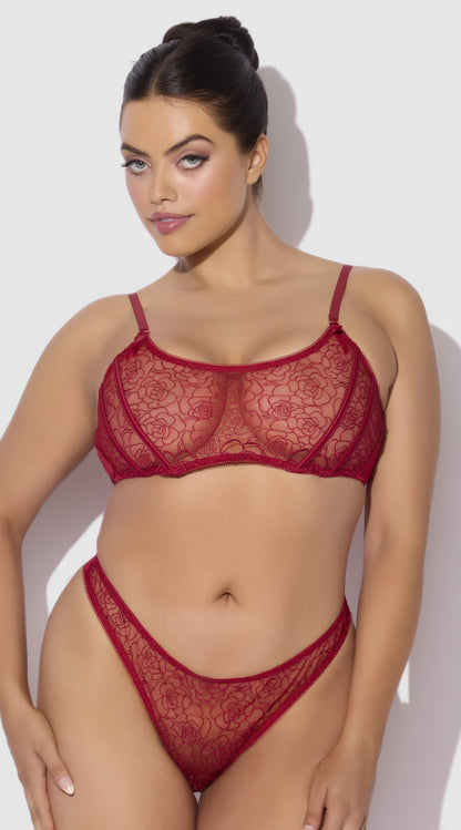 Rosalie Embordered Lace Bralette Set