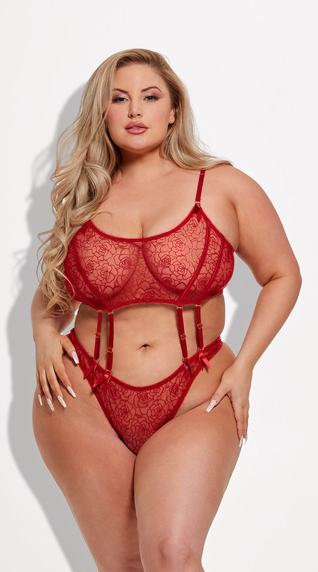 Plus Size Rosalie Strapped Bra Set
