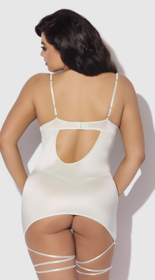 Zoe Oil Slick Wrap Garter Chemise