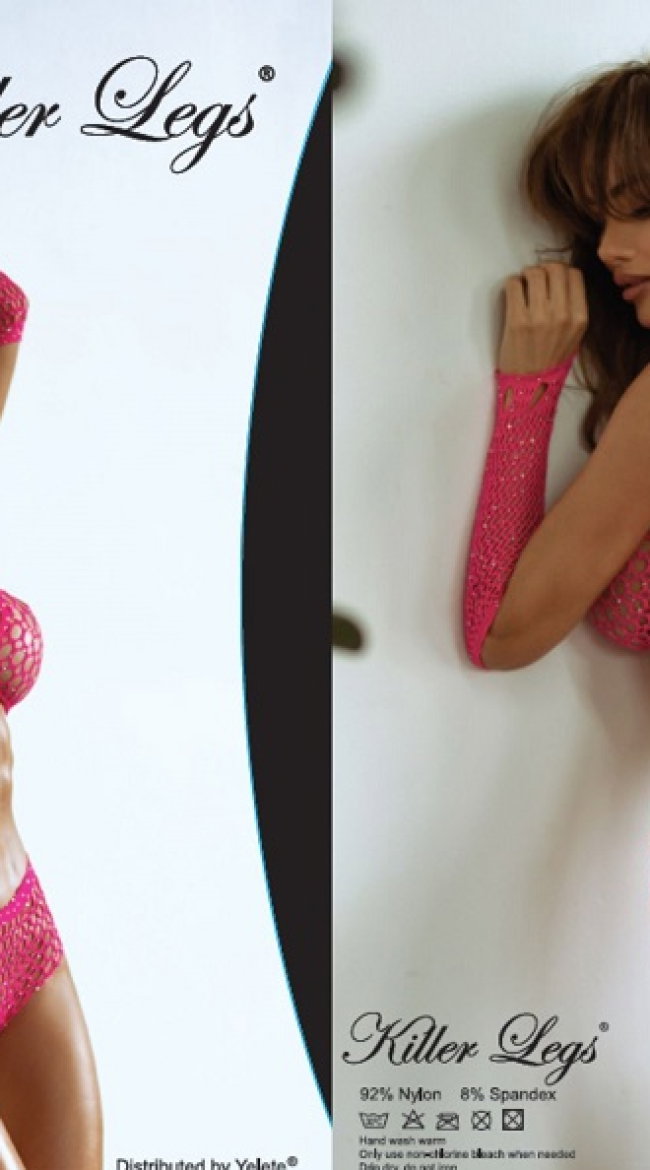 Radiant Halter Fishnet Rhinestone Two Piece Set