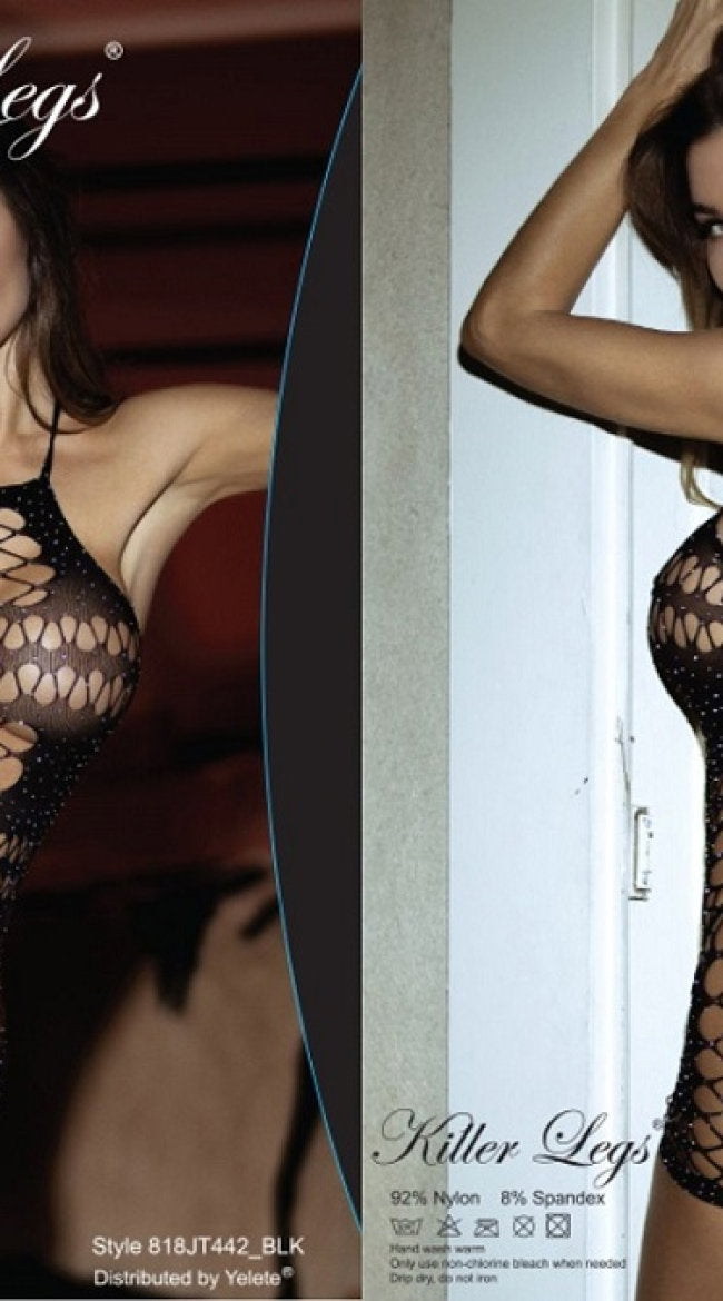 Enchantress Halter Fishnet Dress