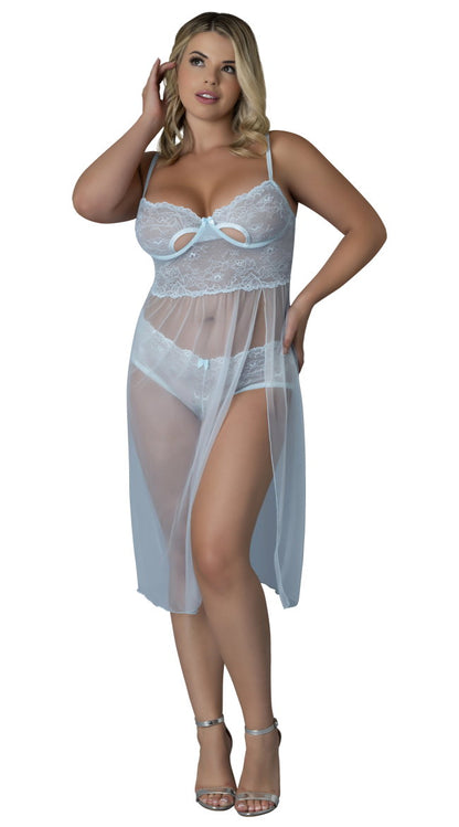 Plus Size Blue Sky Chemise Set