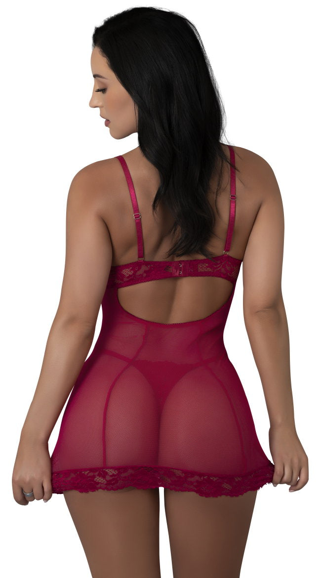 Sheer Lace and Mesh Chemise