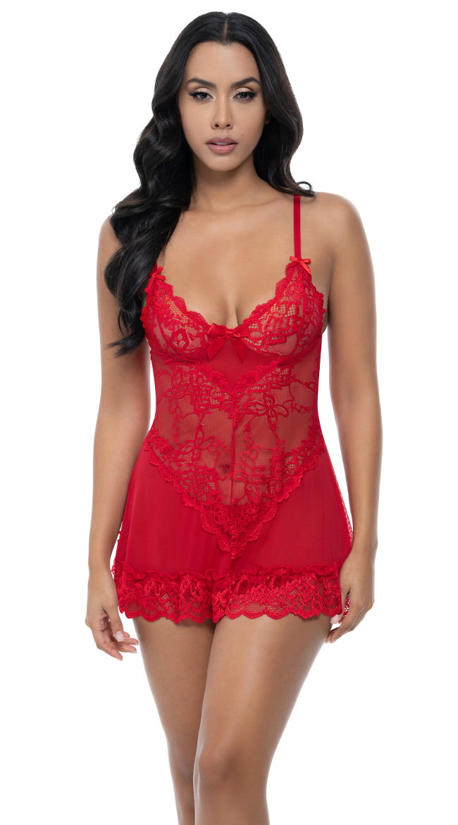 Flirty Lace Babydoll Set