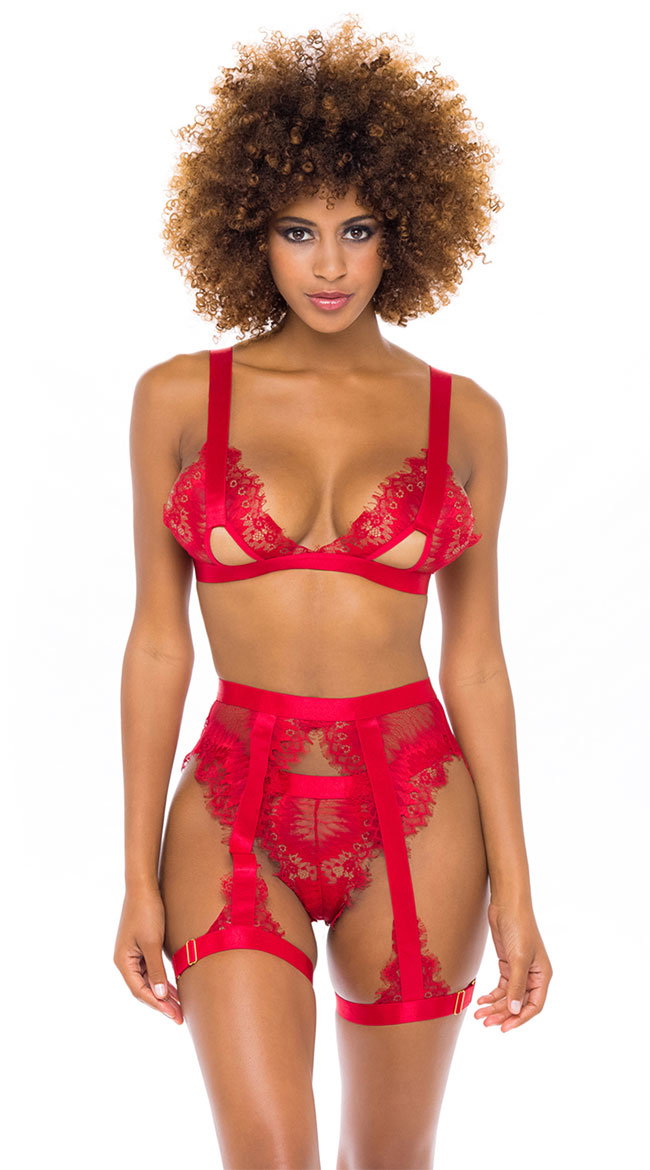 Janet Eyelash Lace Bra Set