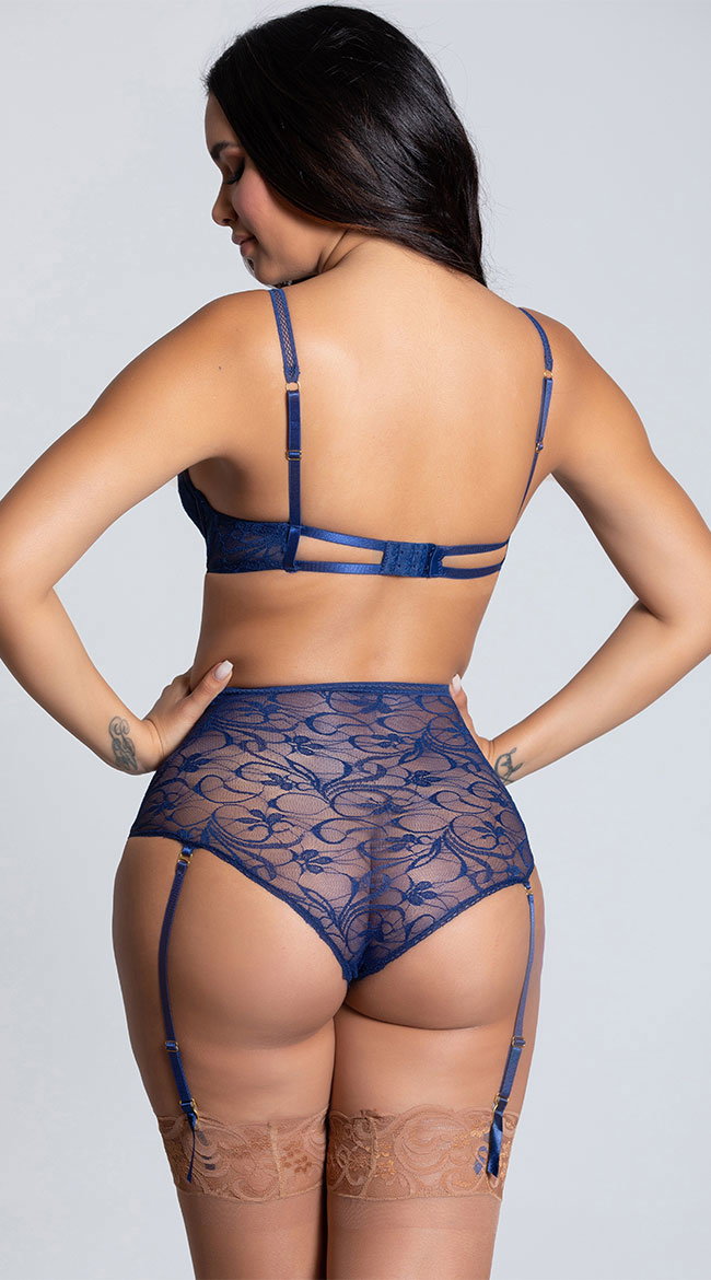 High Waisted Lace Bra Set