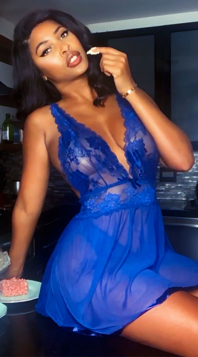 Evening Romance Lace and Mesh Babydoll Set