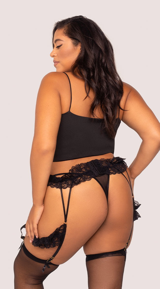 Plus Size Lavish Lace Garter Belt