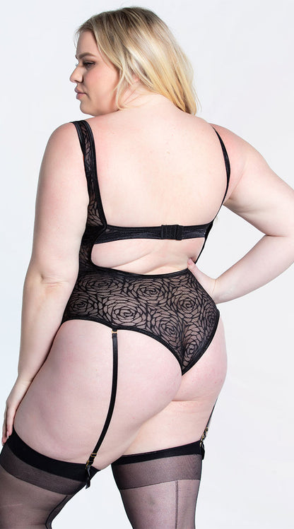 Plus Size Ravishing Rose Lace Teddy