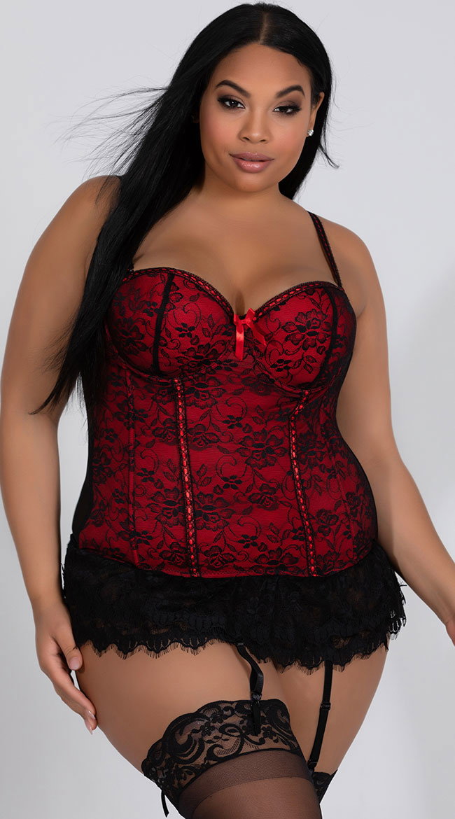 Plus Size Victorian Lace Bustier