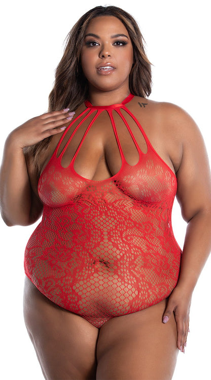 Yandy Plus Size Dark Fantasies Crotchless Teddy