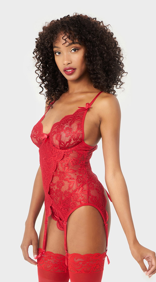 Yandy Flirty Fold Over Bustier Set